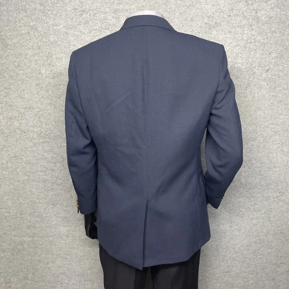 Vtg Stafford Mens 40R Navy Blazer Gold Buttons USA Tailored Sport Coat‎ Classic